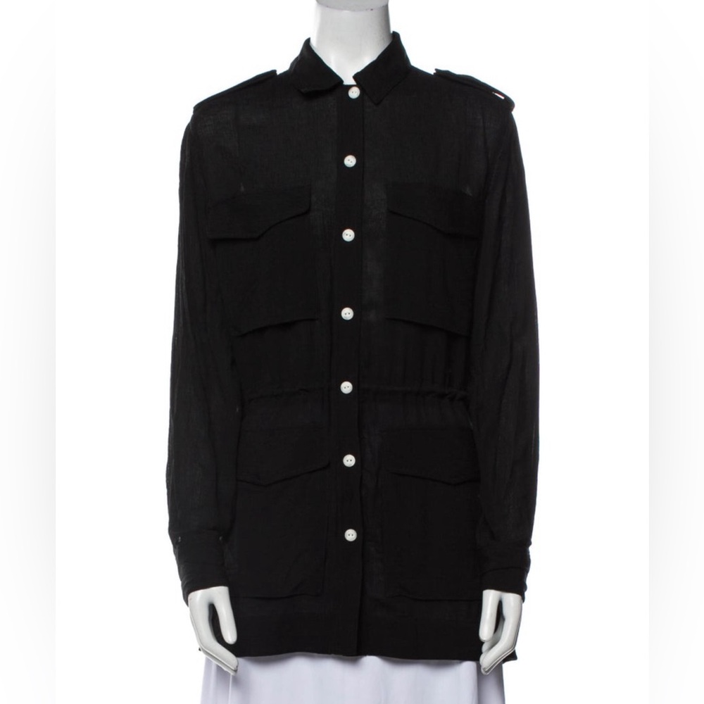 Rag & Bone - Long Sleeve Button Up Blouse - Black - Size Small
